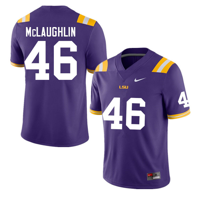 Men #46 Blake McLaughlin LSU Tigers College Football Jerseys Sale-Purple